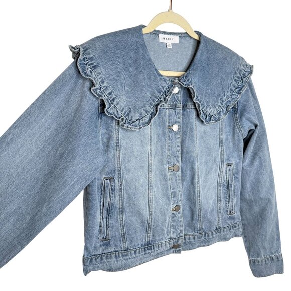 Mable Serenity Peter Pan Collar Denim Jacket, S - Picture 4 of 9